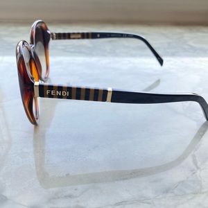Fendi womens sunglasses - brown + tan striped side